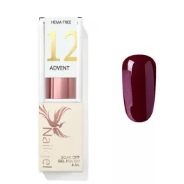 Advent 12 - Gel lac 8 ml - Bordo cu nuanțe roșii -
