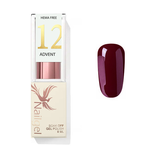 Advent 12 - Gel lac 8 ml - Bordo cu nuanțe roșii -