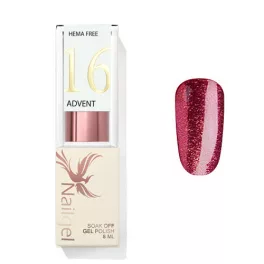   Advent 16 - Gel lac 8 ml - Roză aurie închisă cu sclipici -