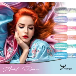   Colectia Ariel's Dream de geluri cu 6 lacuri de unghii gel si o margareta cadou.