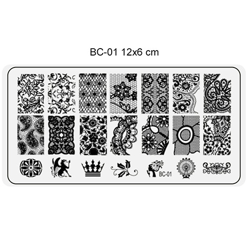 Placa de imprimare unghii dimensiune 6x12 cm -BC01