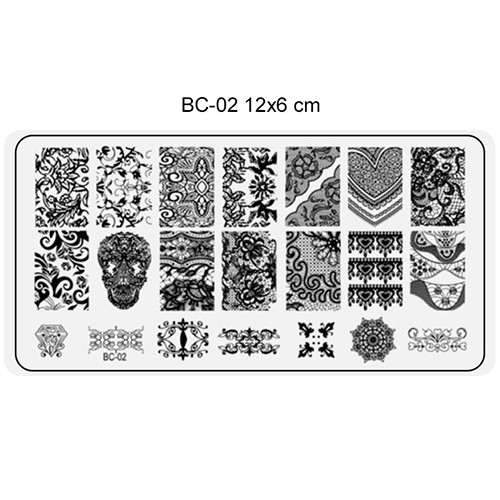 Placa de imprimare unghii dimensiune 6x12 cm -BC02