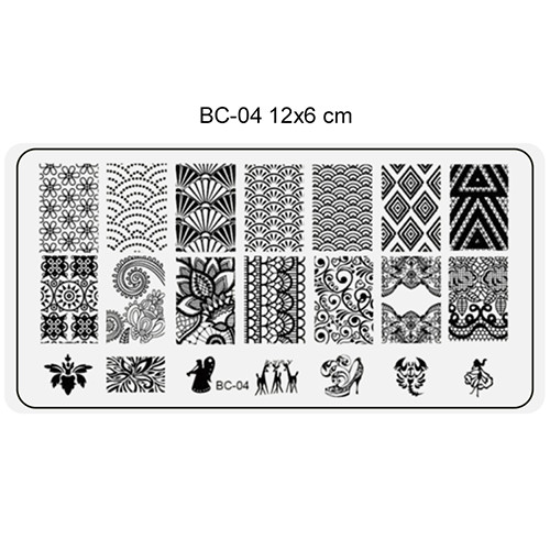 Placa de imprimare unghii dimensiune 6x12 cm -BC04