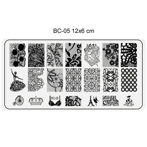 Placa de imprimare unghii dimensiune 6x12 cm -BC05