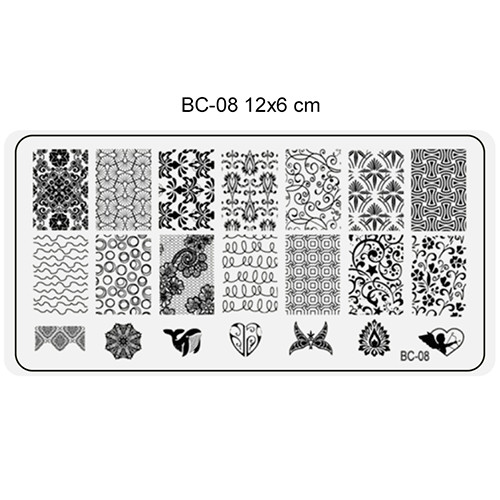Placa de imprimare unghii dimensiune 6x12 cm -BC08