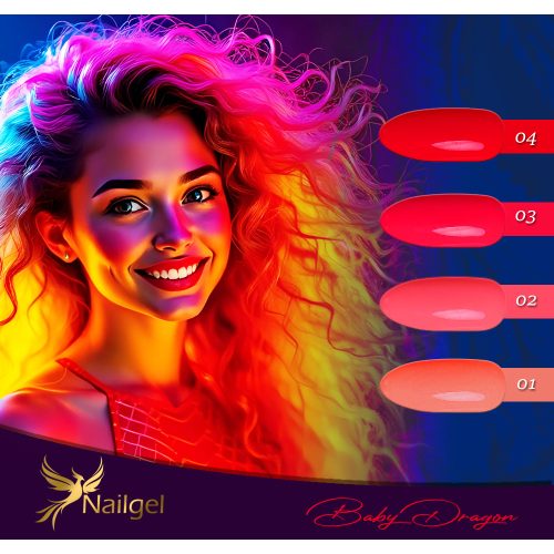 Baby Dragon – Set de 4 lacuri gel cu paletă tip margaretă cadou