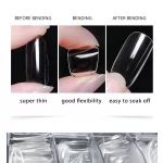 Vârf unghii artificiale cu gel, REFILL mărimea 0, M migdale - transparent -50 buc