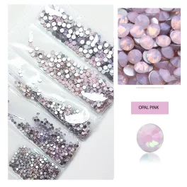   Set de 1680 de strasuri de cristal in 6 marimi diferite - Roz opal