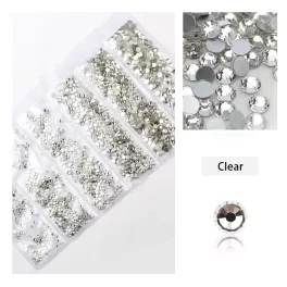  Set de 1680 strasuri de cristal in 6 marimi diferite P01 -Clear