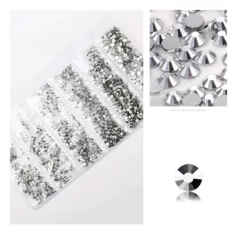   Set de 1680 strasuri de cristal in 6 marimi diferite P03 - Argintiu