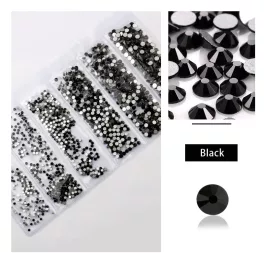   Set de 1680 strasuri de cristal in 6 marimi diferite P08 - Jet / negru