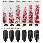 Set de 1680 strasuri de cristal in 6 marimi diferite P08 - Jet / negru
