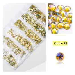   Set de 1680 de strasuri de cristal in 6 marimi diferite P13 - Citrine AB