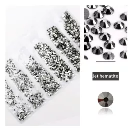   Set de 1680 de strasuri de cristal in 6 marimi P19 - Jet hematit