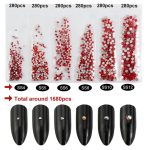 Set de 1680 strasuri de cristal in 6 marimi P24 - verde malachit