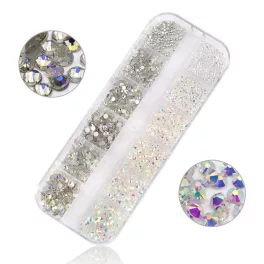   Set de strasuri de cristal de 1440 de bucati, 2 culori, 6 marimi S8