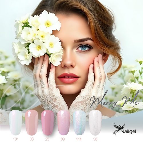 CCO Lac de unghii gel 6 culori - MARRY ME - cadou cu margaretă