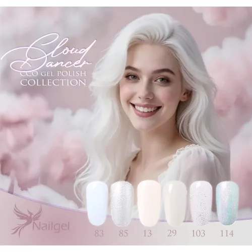 CCO Lac de unghii gel 6 culori - Cloud Dancer - cadou cu margaretă