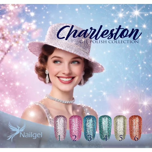 Colecția Charleston gel lac cu 6 lacuri și o margaretă cadou