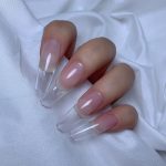 Vârf unghii artificiale cu gel, REFILL mărimea 8, L cub conic - transparent -50 buc