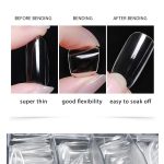 Vârf unghii artificiale cu gel, REFILL mărimea 8, L cub conic - transparent -50 buc