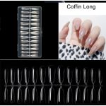 Vârf unghii artificiale cu gel, REFILL mărimea 8, L cub conic - transparent -50 buc
