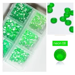   Set de 1680 de strasuri de cristal in 6 dimensiuni - verde neon -