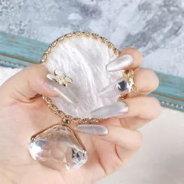  Serviciu decor de prezentare - alb cu bordura aurie de cristal