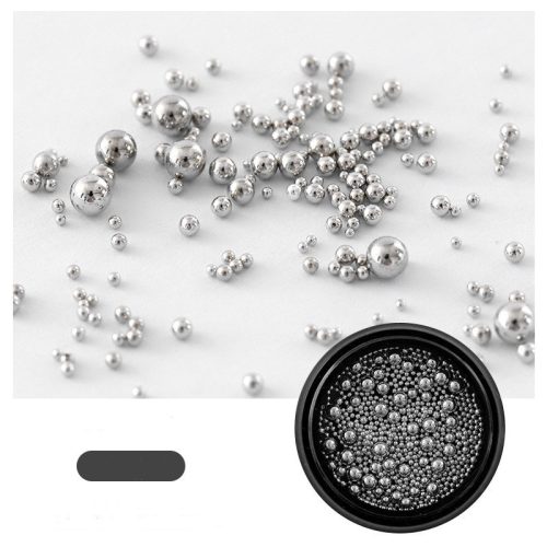 Mărgele de pulverizare argintie / caviar mărime mixtă - ambalaj mic