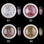 Paiete decorativ, argintiu, hexagonal, dimensiuni mixte