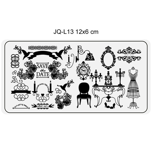 Placa de imprimare unghii dimensiune 6x12 cm -JQ-L13