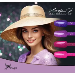   Set de 4 lacuri de gel Lady G- July collection -  cu margaretă cadou