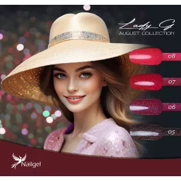   Set de 4 lacuri de gel Lady G- August collection -  cu margaretă cadou