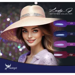   Set de 4 lacuri de gel Lady G- September collection -  cu margaretă cadou