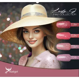   Set de 4 lacuri de gel Lady G- May collection -  cu margaretă cadou