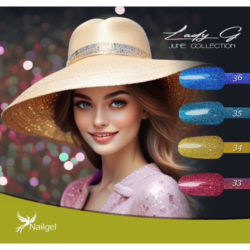 Set de 4 lacuri de gel Lady G- Jun collection -  cu margaretă cadou