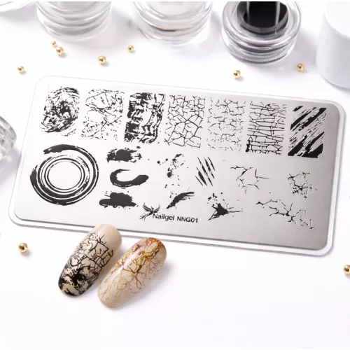 Placă de ștampilare pentru unghii 6 × 12 cm – NNG01