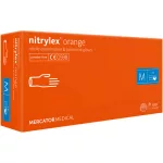 Nitrylex mănuși de examinare portocalii din nitril, fără pudră, mărimea S