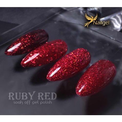 Colecția Ruby Red de 4 lacuri gel cu fundiță cadou