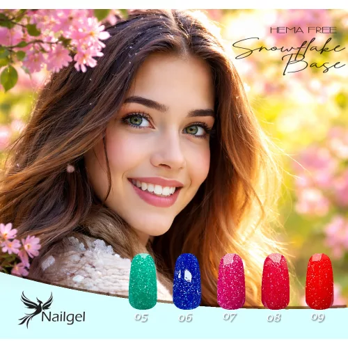 Colecția Snowflake Base cu 5 baze Compact Base pentru ojă semipermanentă, cu margaretă cadou