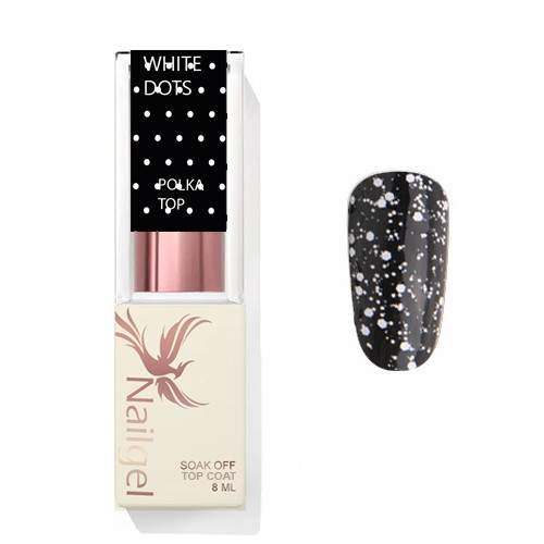 Polka Top Coat - White dots - Gel de strălucire 8 ml