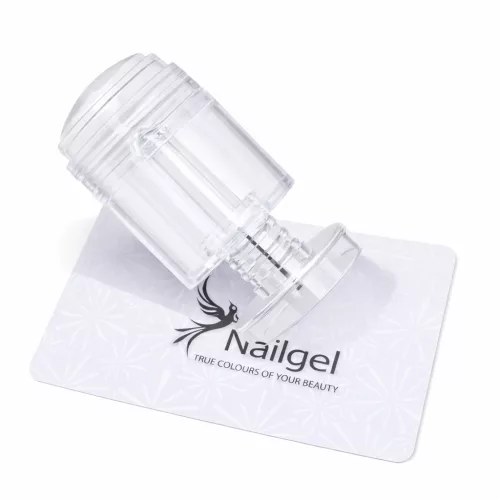 Ștampilă din silicon pentru unghii, reglabilă, cu spatulă