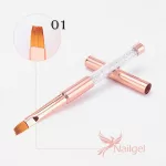 Pensula gel de calitate premium auriu roz decorat cu cristale