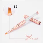 Pensula de jeleu de calitate premium, auriu roz, decorata cu cristale